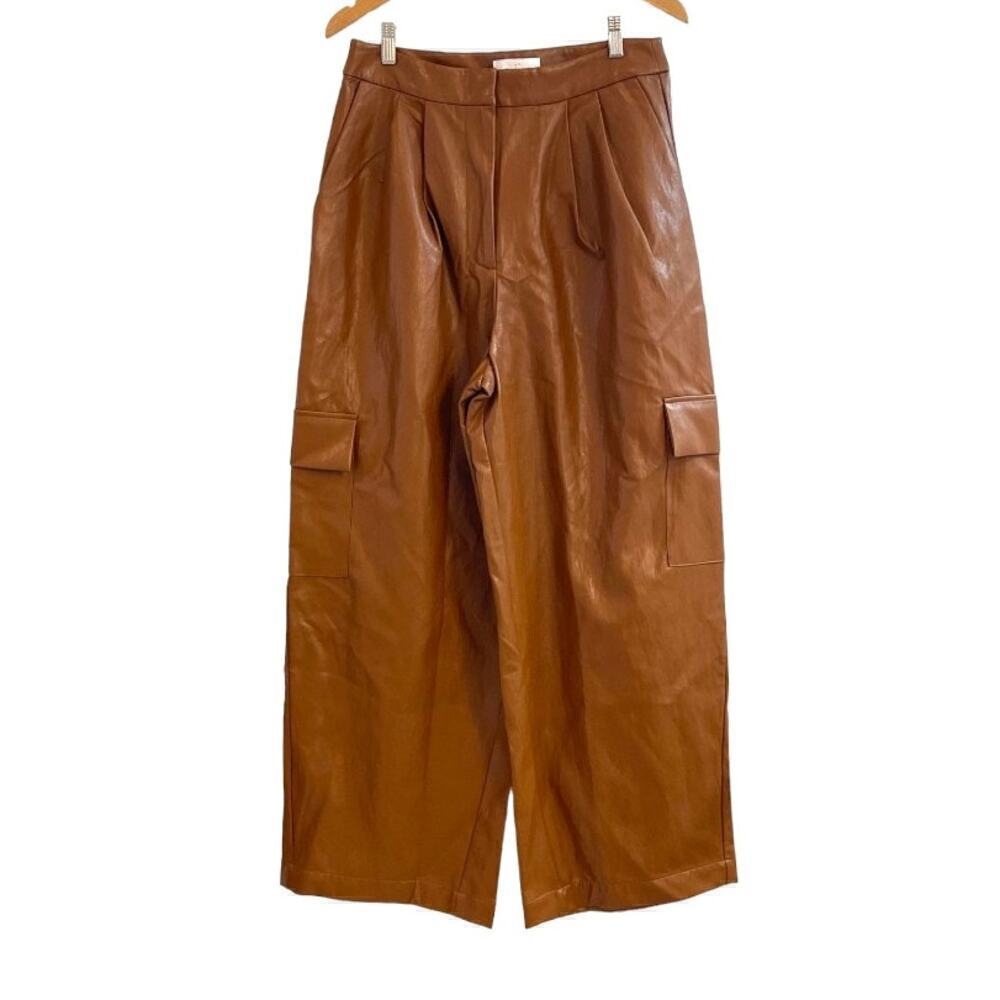 Anthropologie TwentySixHundred Faux Leather Utility Cargo Pants Size 12 NEW - Picture 2 of 11